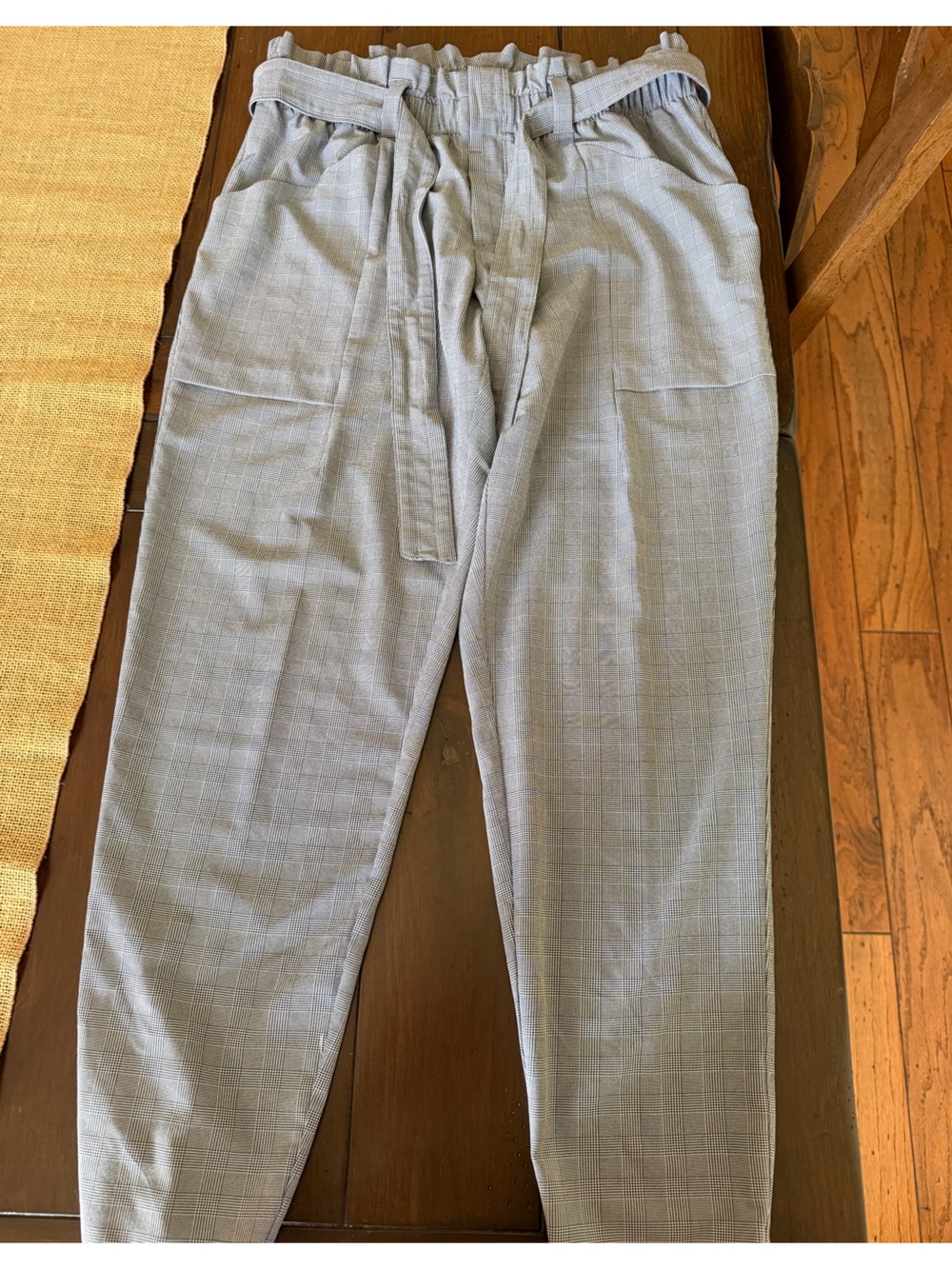 Women’s Light Gray Plaid Dress Pants
